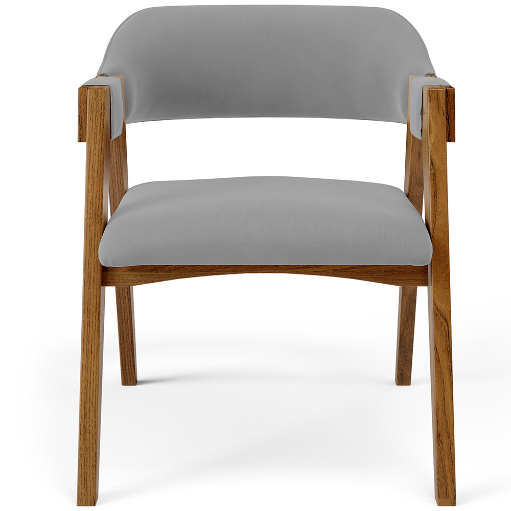 Kit 02 Cadeiras Para Sala de Jantar e Estar Living Estofada Suran L02 Suede Cinza - Lyam