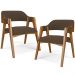 Kit 02 Cadeiras Para Sala de Jantar e Estar Living Estofada Suran L02 Suede Marrom - Lyam