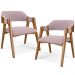 Kit 02 Cadeiras Para Sala de Jantar e Estar Living Estofada Suran L02 Suede Rosê - Lyam