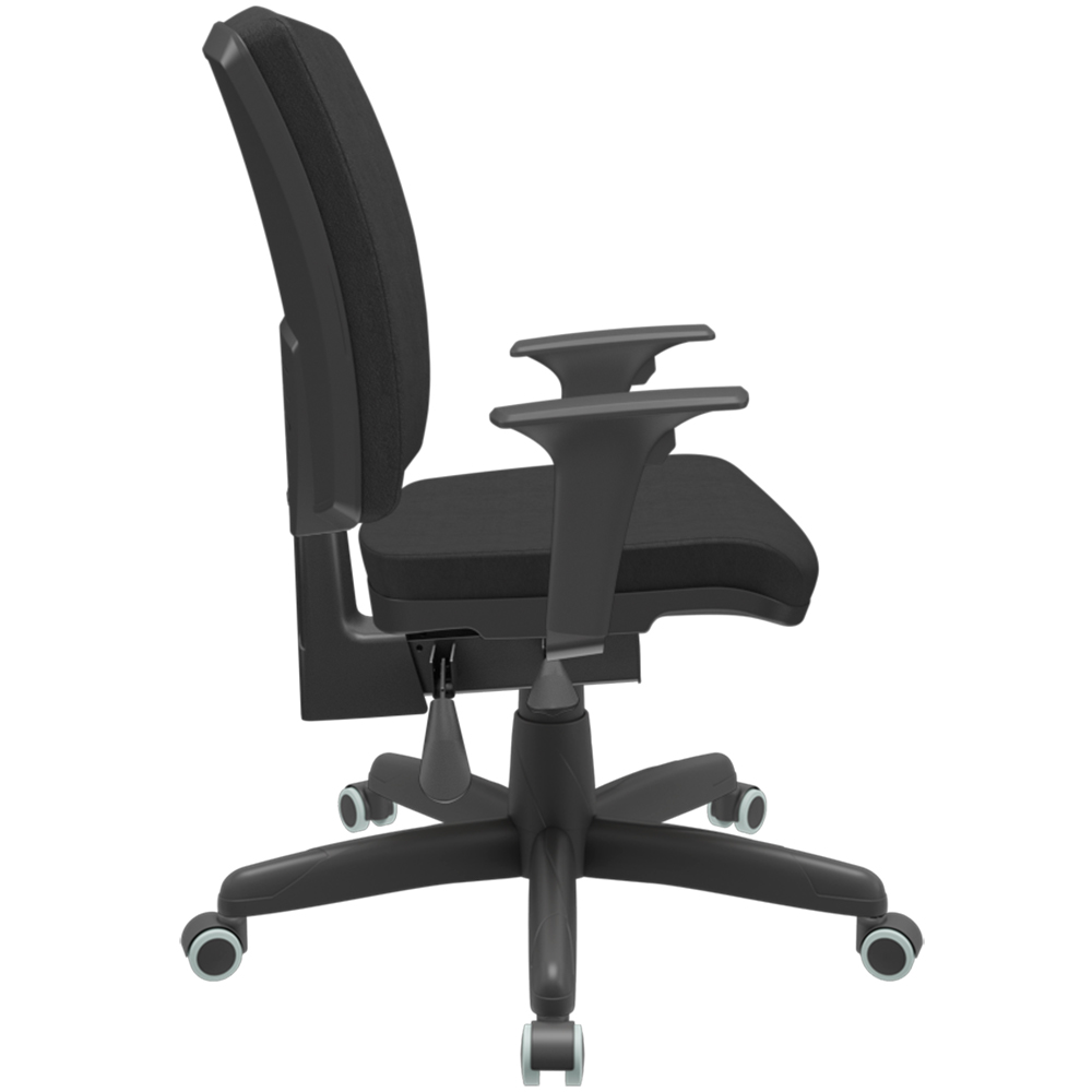 Kit 02 Cadeiras de Escritório Diretor Office Giratória Preto Alta Flexi P03 Poliéster Preto - Lyam