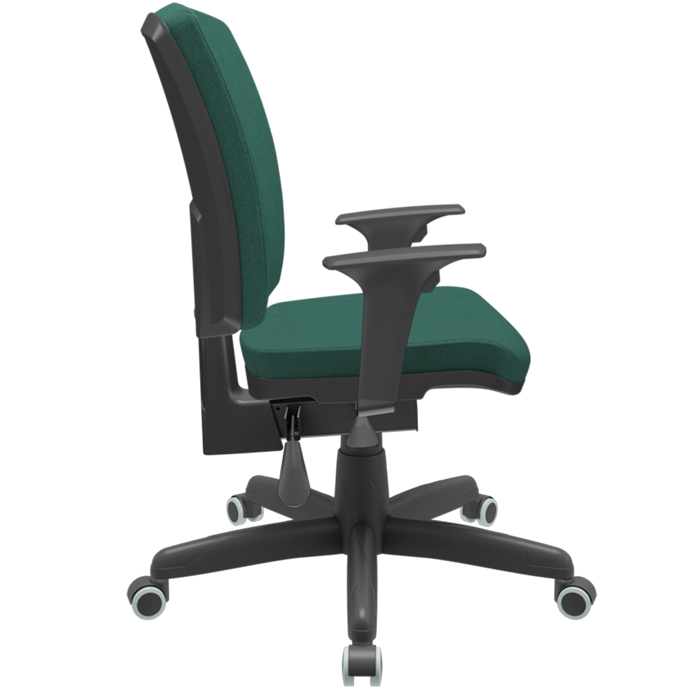 Kit 02 Cadeiras de Escritório Diretor Office Giratória Preto Alta Flexi P03 Poliéster Verde - Lyam