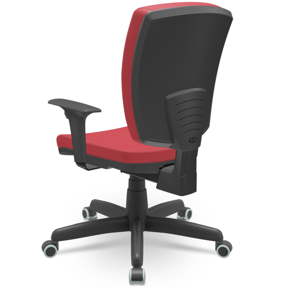Kit 02 Cadeiras de Escritório Diretor Office Giratória Preto Alta Flexi P03 Vinil Vermelho - Lyam