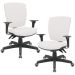 Kit 02 Cadeiras de Escritório Diretor Office Giratória Preto Alta Flexi P03 Vinil Branco - Lyam
