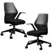 Kit 02 Cadeiras de Escritório Executiva Giratória Diretor Office Argos L02 Crepe Preto - Lyam Decor