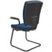 Kit 02 Cadeiras de Escritório Fixa Executiva Office Preto Slim Alta Flexi P03 Poliéster Azul - Lyam