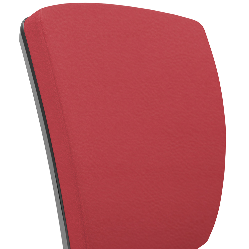 Kit 02 Cadeiras de Escritório Fixa Executiva Office Preto Slim Alta Flexi P03 Vinil Vermelho - Lyam