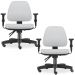 Kit 02 Cadeiras de Escritório Giratória Executiva Ergonômica Sky L02 Couro Sintético Branco - Lyam Decor