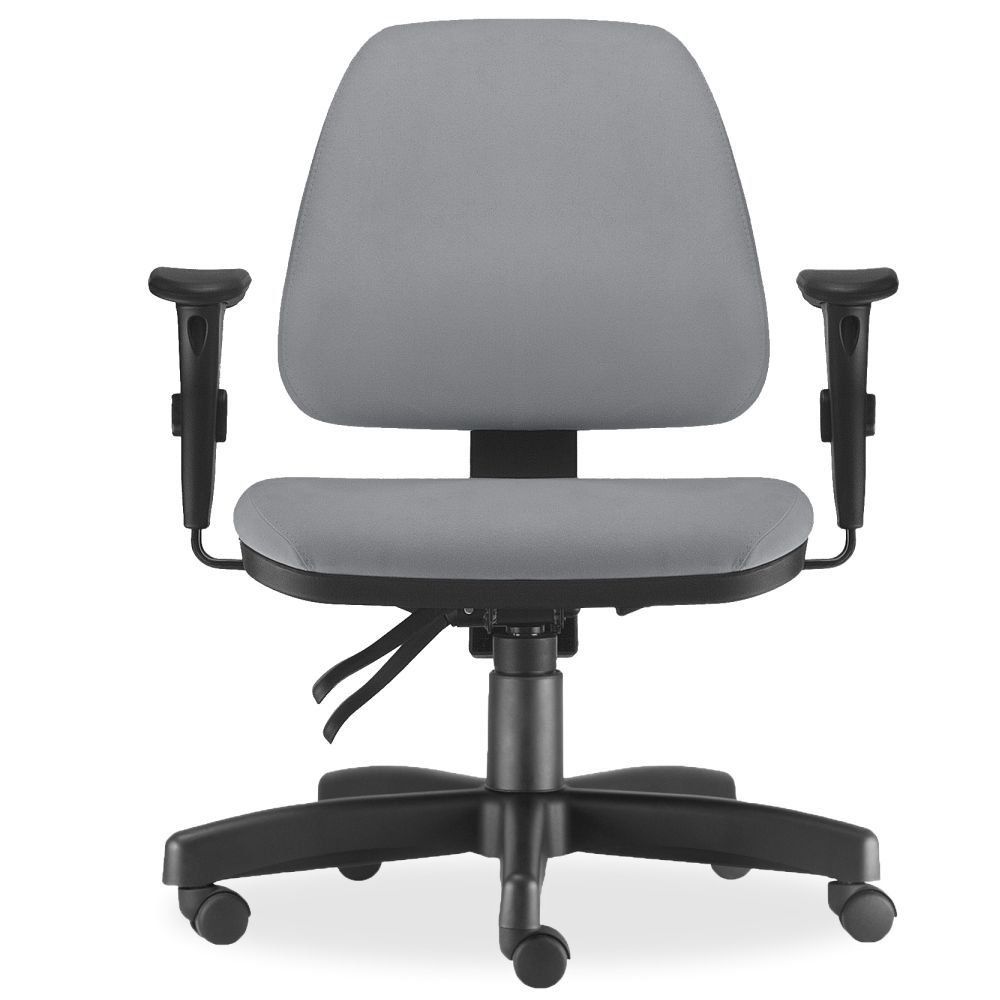 Kit 02 Cadeiras de Escritório Giratória Executiva Ergonômica Sky L02 Couro Sintético Cinza - Lyam Decor