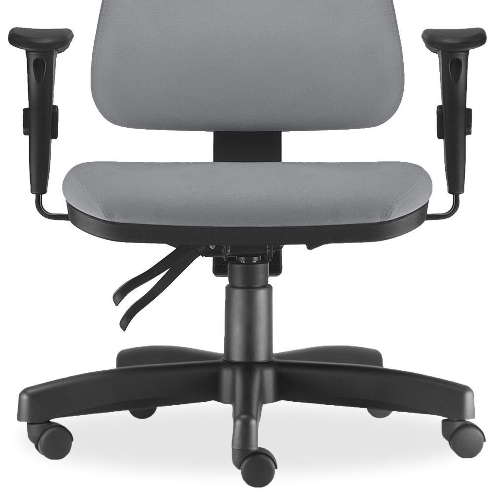 Kit 02 Cadeiras de Escritório Giratória Executiva Ergonômica Sky L02 Couro Sintético Cinza - Lyam Decor