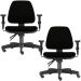 Kit 02 Cadeiras de Escritório Giratória Executiva Ergonômica Sky L02 Crepe Preto - Lyam Decor