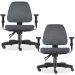 Kit 02 Cadeiras de Escritório Giratória Executiva Ergonômica Sky L02 Linho Chumbo - Lyam Decor