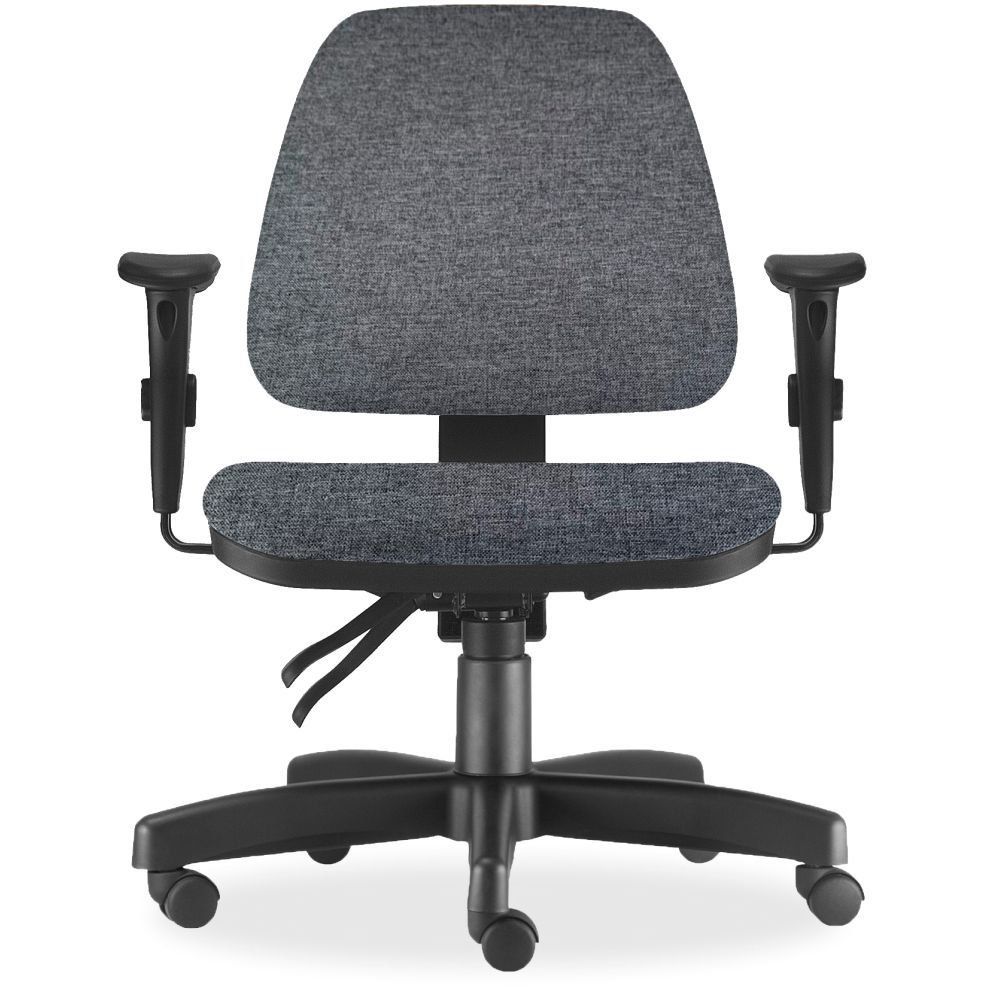 Kit 02 Cadeiras de Escritório Giratória Executiva Ergonômica Sky L02 Linho Chumbo - Lyam Decor