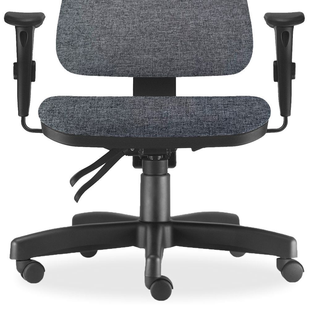 Kit 02 Cadeiras de Escritório Giratória Executiva Ergonômica Sky L02 Linho Chumbo - Lyam Decor