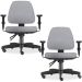 Kit 02 Cadeiras de Escritório Giratória Executiva Ergonômica Sky L02 Linho Cinza - Lyam Decor