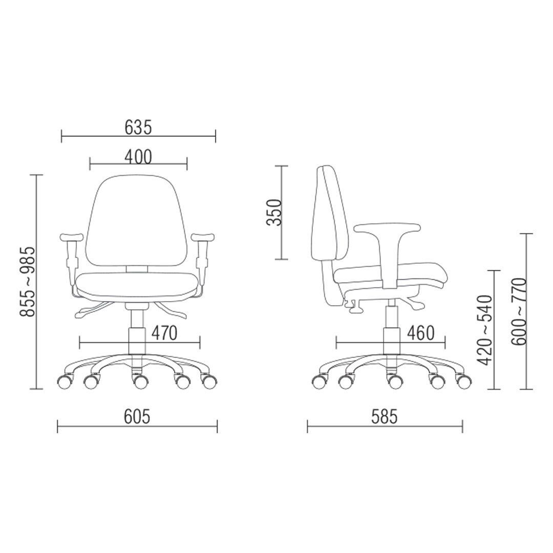 Kit 02 Cadeiras de Escritório Giratória Executiva Ergonômica Sky L02 Linho Cinza Escuro - Lyam Decor