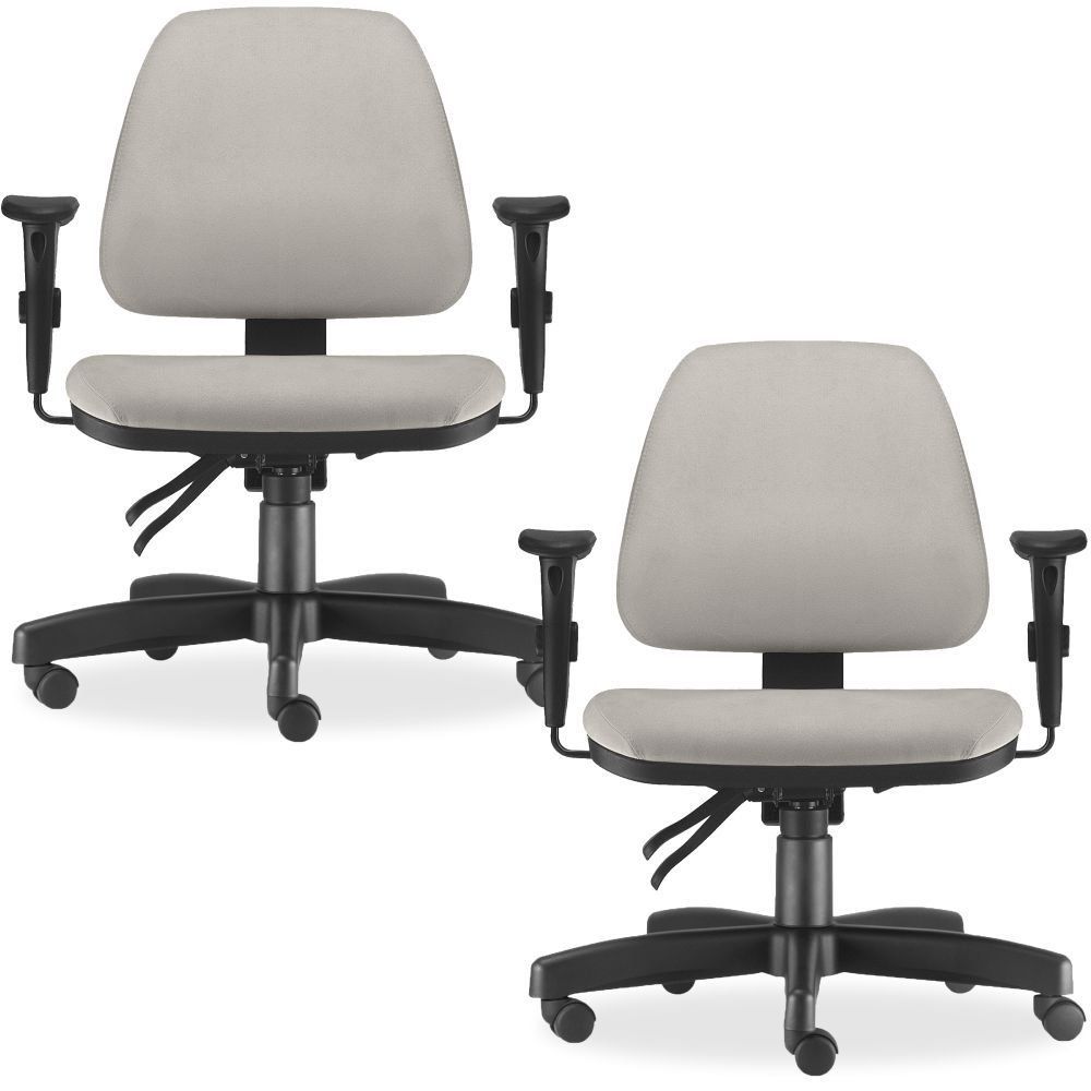 Kit 02 Cadeiras de Escritório Giratória Executiva Ergonômica Sky L02 Suede Bege - Lyam Decor