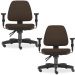 Kit 02 Cadeiras de Escritório Giratória Executiva Ergonômica Sky L02 Suede Marrom - Lyam Decor