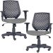 Kit 02 Cadeiras de Escritório Giratória Executiva Ergonômica Tech L02 Corino Cinza - Lyam Decor