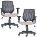 Kit 02 Cadeiras de Escritório Giratória Executiva Ergonômica Tech L02 Suede Bege - Lyam Decor