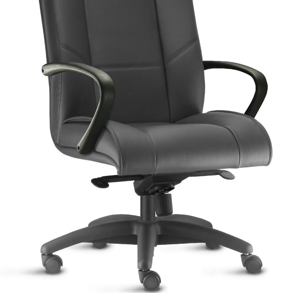Kit 02 Cadeiras de Escritório Presidente Executiva New Onix F02 Couro Ecológico Preto - Lyam Decor