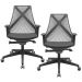 Kit 02 Cadeiras de Escritório Presidente Giratória Ergonômica Kron P03 Crepe Preto - Lyam Decor