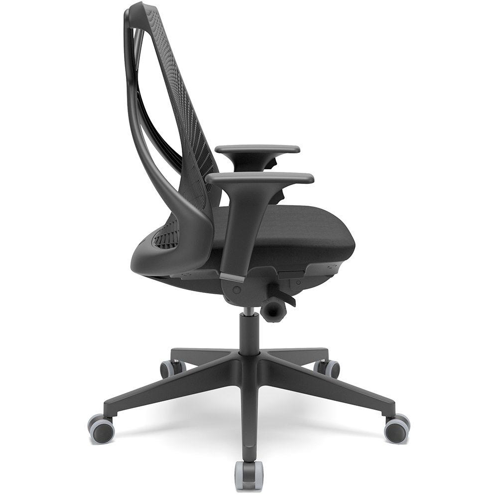 Kit 02 Cadeiras de Escritório Presidente Giratória Ergonômica Kron P03 Crepe Preto - Lyam Decor