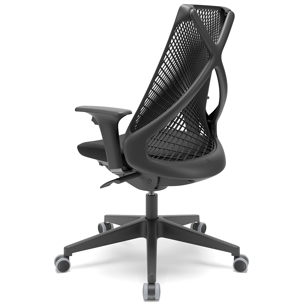Kit 02 Cadeiras de Escritório Presidente Giratória Ergonômica Kron P03 Crepe Preto - Lyam Decor