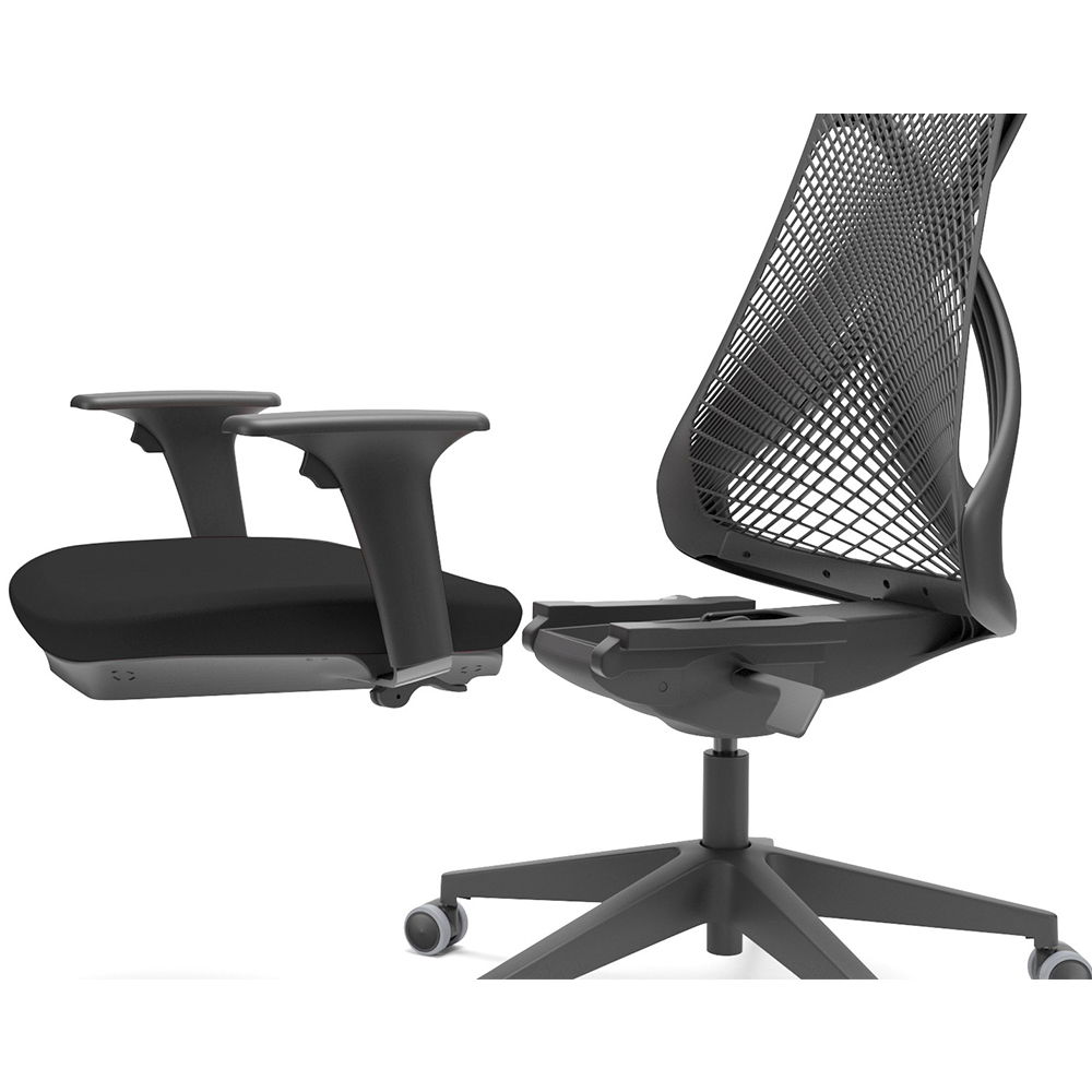 Kit 02 Cadeiras de Escritório Presidente Giratória Ergonômica Kron P03 Crepe Preto - Lyam Decor