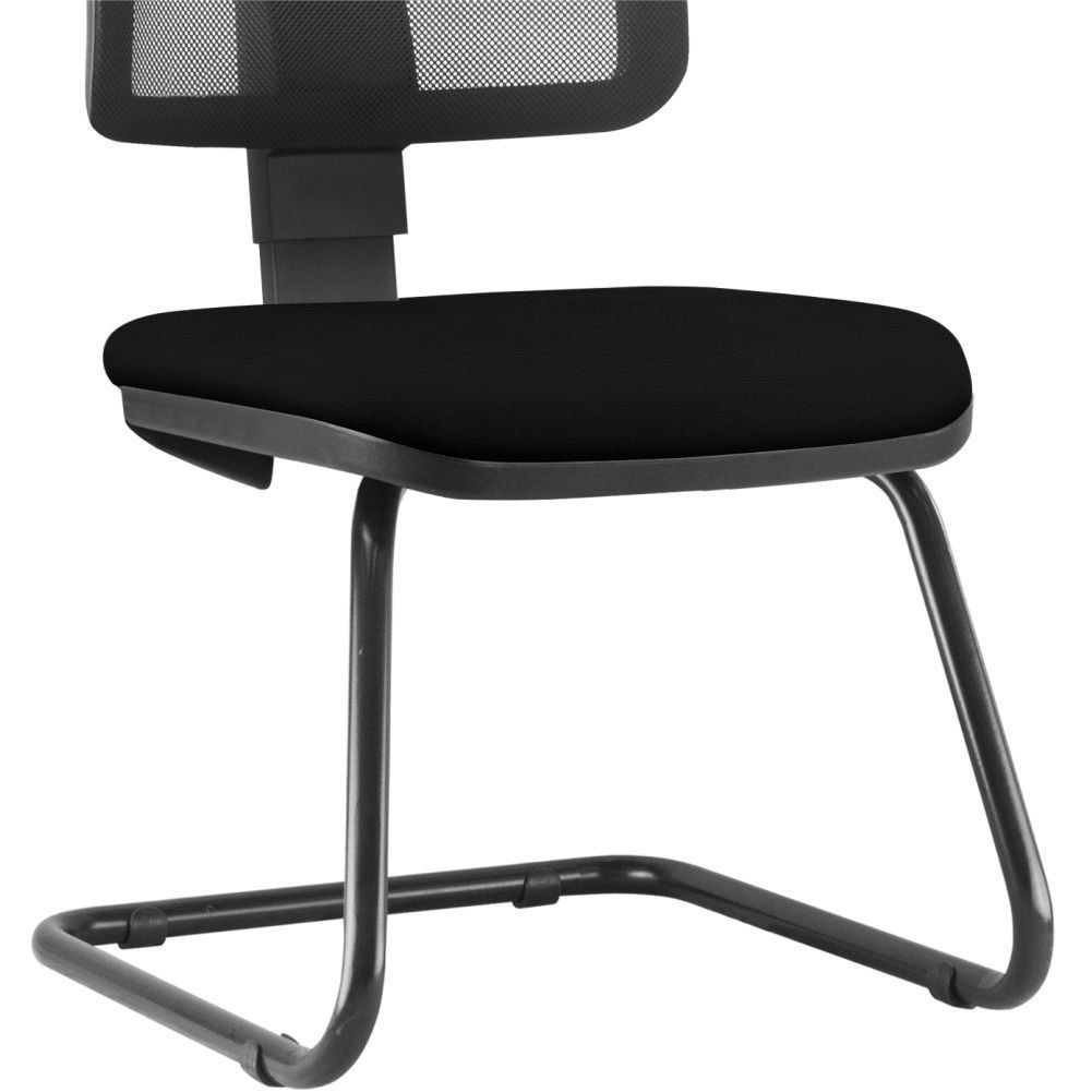 Kit 02 Cadeiras de Escritório Recepção Fixa Zip L02 Crepe Preto - Lyam Decor