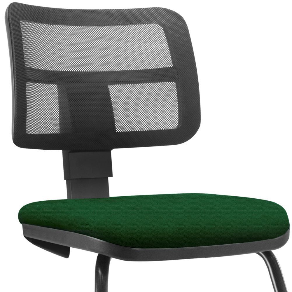 Kit 02 Cadeiras de Escritório Recepção Fixa Zip L02 Crepe Verde Musgo - Lyam Decor