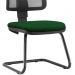 Kit 02 Cadeiras de Escritório Recepção Fixa Zip L02 Crepe Verde Musgo - Lyam Decor