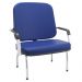 Kit 02 Cadeiras de Escritório Recepção com Braço Fixa Cromada Magno P03 Vinil Azul - Lyam Decor