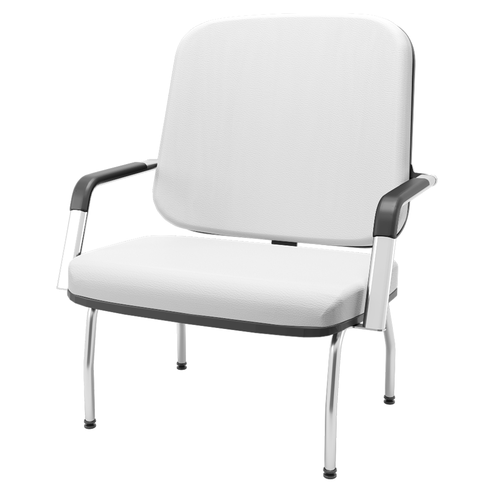 Kit 02 Cadeiras de Escritório Recepção com Braço Fixa Cromada Magno P03 Vinil Branco - Lyam Decor
