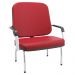 Kit 02 Cadeiras de Escritório Recepção com Braço Fixa Cromada Magno P03 Vinil Vermelho - Lyam Decor