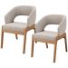 Kit 02 Cadeiras de Jantar e Estar Living Estofada Lince L02 Bouclê Bege - Lyam Decor