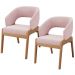 Kit 02 Cadeiras de Jantar e Estar Living Estofada Lince L02 Bouclê Rosê - Lyam Decor