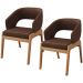 Kit 02 Cadeiras de Jantar e Estar Living Estofada Lince L02 Couríssimo Marrom - Lyam Decor
