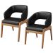Kit 02 Cadeiras de Jantar e Estar Living Estofada Lince L02 Couríssimo Preto - Lyam Decor
