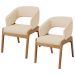 Kit 02 Cadeiras de Jantar e Estar Living Estofada Lince L02 Linho Bege Escuro - Lyam Decor