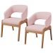 Kit 02 Cadeiras de Jantar e Estar Living Estofada Lince L02 Linho Rosê - Lyam Decor