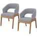 Kit 02 Cadeiras de Jantar e Estar Living Estofada Lince L02 Suede Cinza - Lyam Decor
