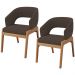 Kit 02 Cadeiras de Jantar e Estar Living Estofada Lince L02 Suede Marrom - Lyam Decor