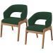 Kit 02 Cadeiras de Jantar e Estar Living Estofada Lince L02 Suede Verde Musgo - Lyam Decor