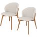 Kit 02 Cadeiras de Jantar e Estar Living Estofada Mia L02 Linho Cru - Lyam Decor