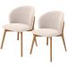 Kit 02 Cadeiras de Jantar e Estar Living Estofada Mia L02 Suede Bege - Lyam Decor