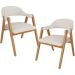 Kit 02 Cadeiras de Jantar e Estar Living Estofada Nadja L02 Linho Cru - Lyam Decor