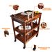 Kit 02 Carrinhos de Churrasco Mesa Gourmet Churrasqueira W02 Madeira Maciça Imbuia - Lyam Decor