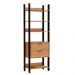 Kit 02 Closet Guarda Roupa Cabideiro 02 Gavetas Modulado 220x73cm Leaf D03 Freijó Preto - Lyam Decor