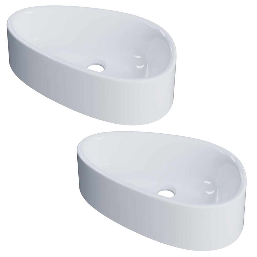 Kit 02 Cubas de Apoio Gota Para Banheiro Lavabo C01 BG43W Branco - Lyam