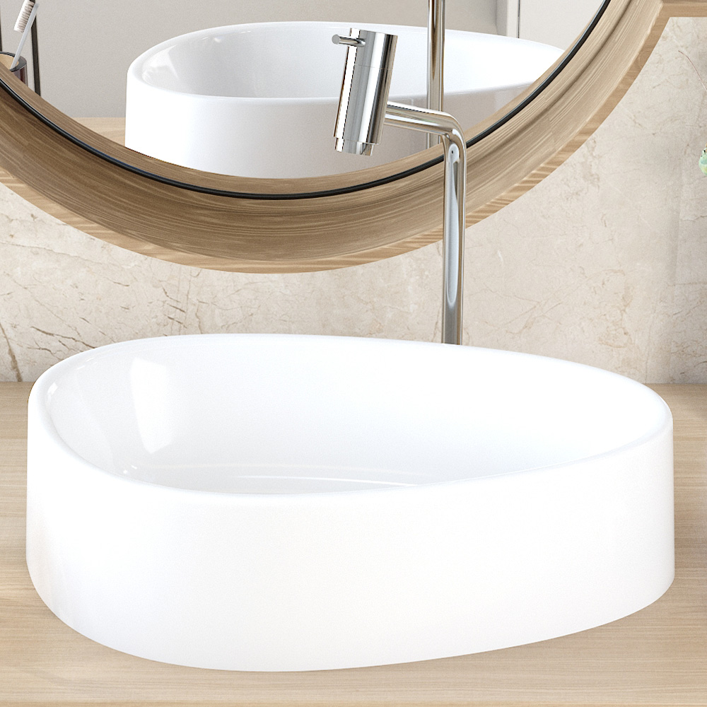 Kit 02 Cubas de Apoio Gota Para Banheiro Lavabo C01 BG43W Branco - Lyam